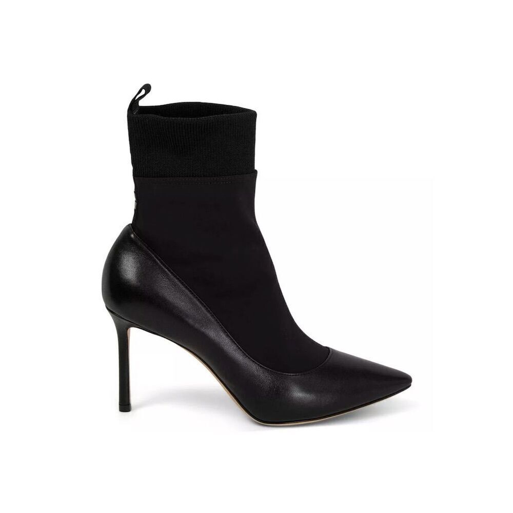 Jimmy Choo Women's Black Leather Ankle Boots Size 39.5 Stiletto Heel - Picture 6 of 6